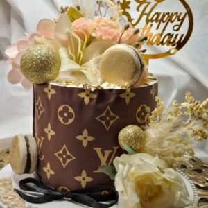 Elegant LV Floral Fusion Cake