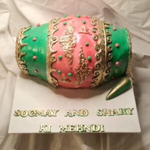 Elegant Dholak Celebration Cake